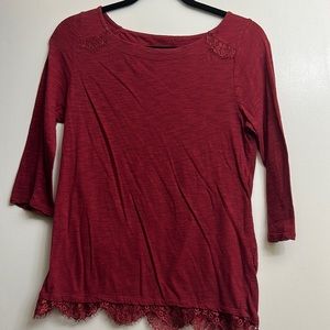 Red Long Sleeve with Lace Size: S